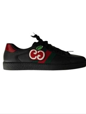 Pre- Loved Gucci ACE 'GG' APPLE PATCH- BLK MENS 10